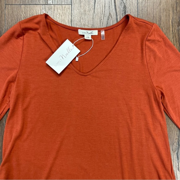 🆕 Simply Noelle Everyday Basic Knit Dress orange SZ SM - Picture 3 of 6